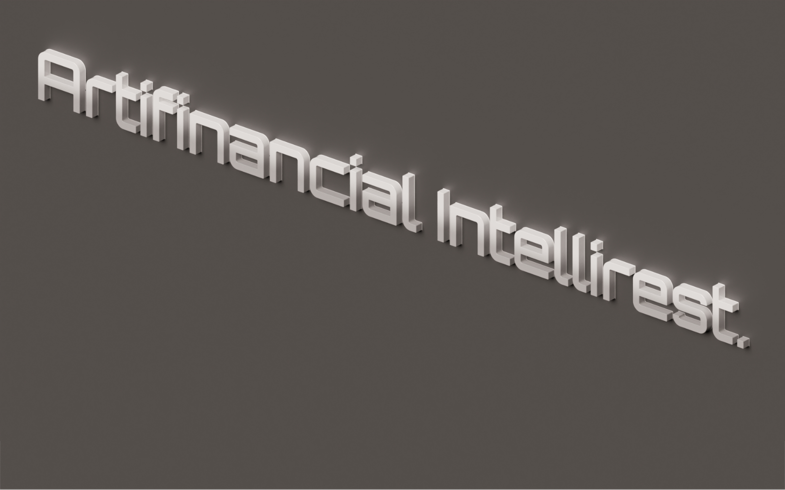 3D Art of typography saying \'artifinancial intellirest\' as a parody to contemporary technology